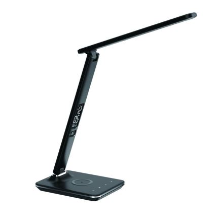 Lampe de table LED à intensité variable avec charge sans fil USB KINGFISHER LED/8,5W/230V noir