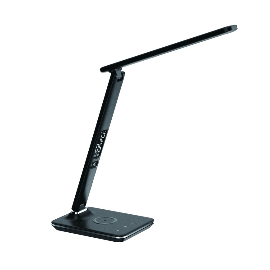 Lampe de table LED à intensité variable avec charge sans fil USB KINGFISHER LED/8,5W/230V noir