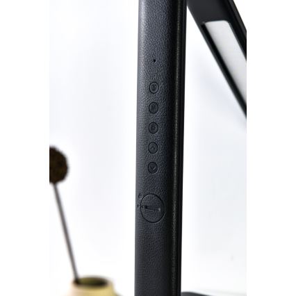 Lampe de table LED à intensité variable avec charge sans fil USB KINGFISHER LED/8,5W/230V noir
