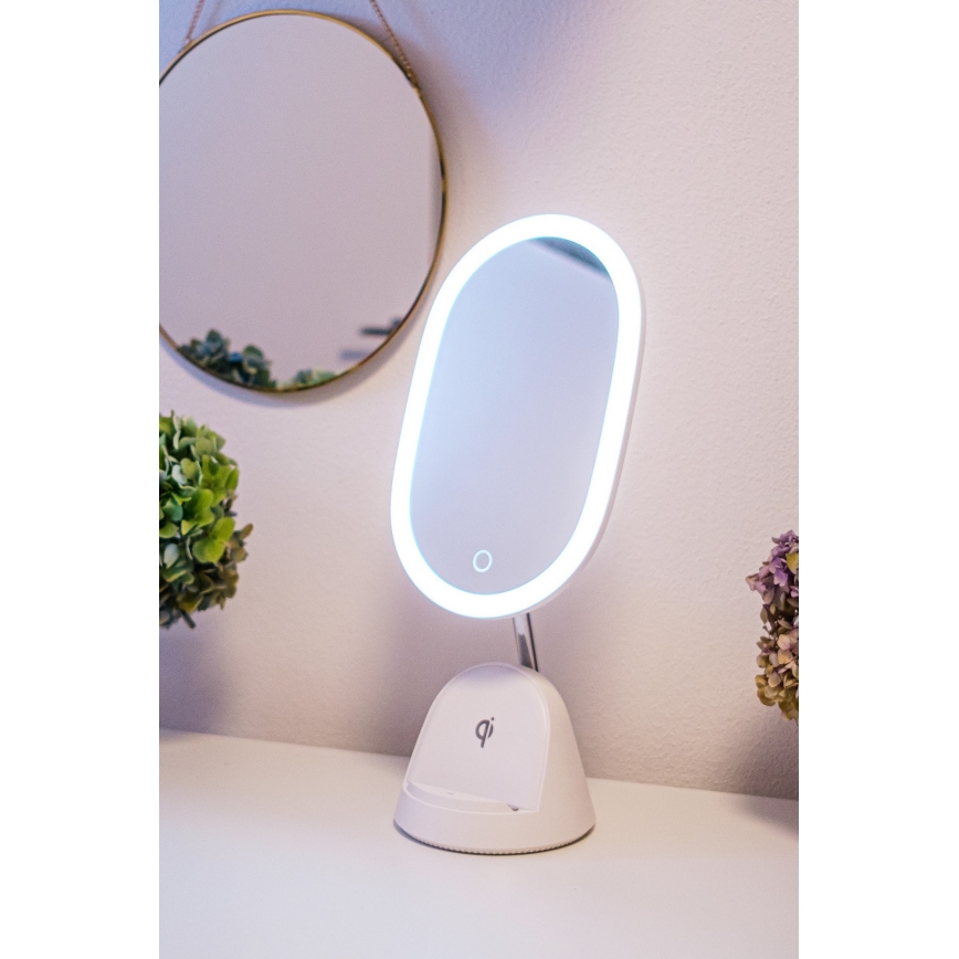 LED dimmbares Kosmetikspiegel mit kabelloser Ladefunktion LED/18W/230V
