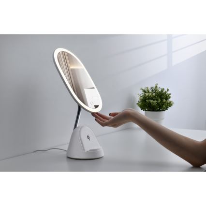 LED dimmbares Kosmetikspiegel mit kabelloser Ladefunktion LED/18W/230V