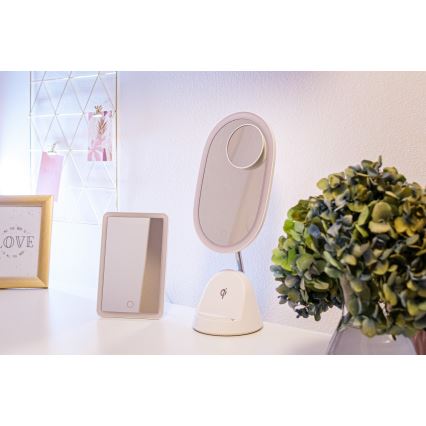 LED dimmbares Kosmetikspiegel mit kabelloser Ladefunktion LED/18W/230V