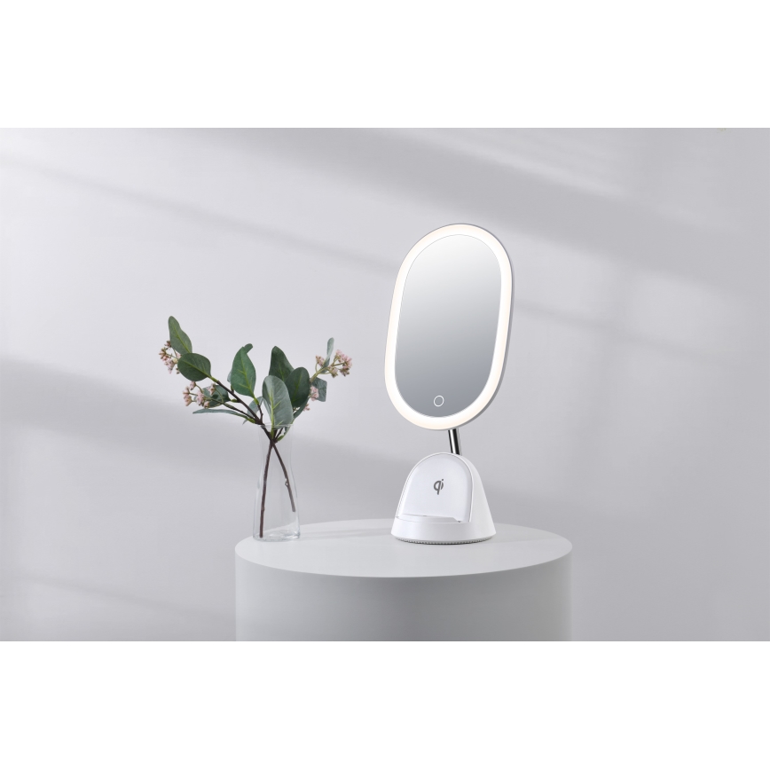 LED dimmbares Kosmetikspiegel mit kabelloser Ladefunktion LED/18W/230V
