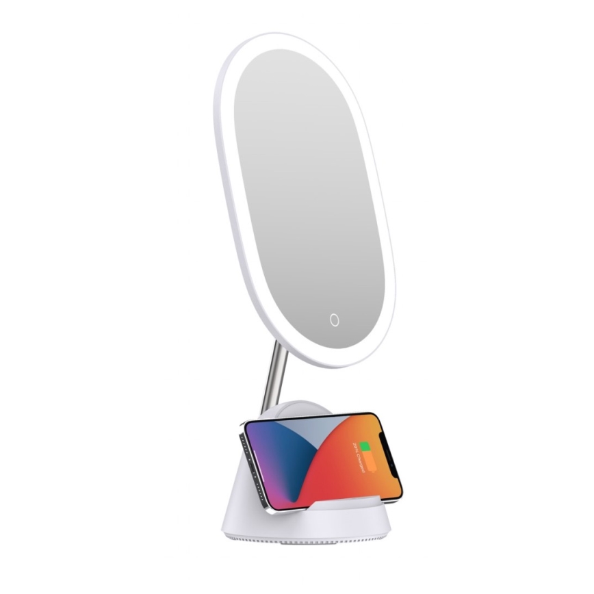 LED dimmbares Kosmetikspiegel mit kabelloser Ladefunktion LED/18W/230V