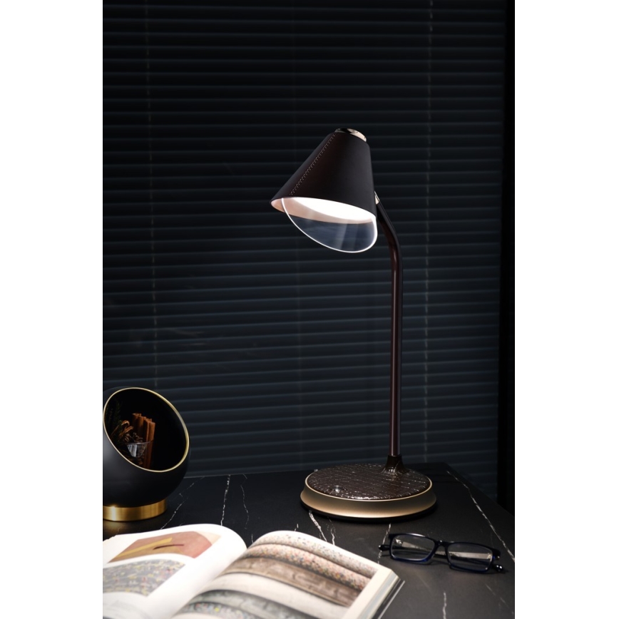 Lampada da tavolo LED dimmerabile con ricarica wireless	 FINCH LED/9W/12/230V marrone/oro