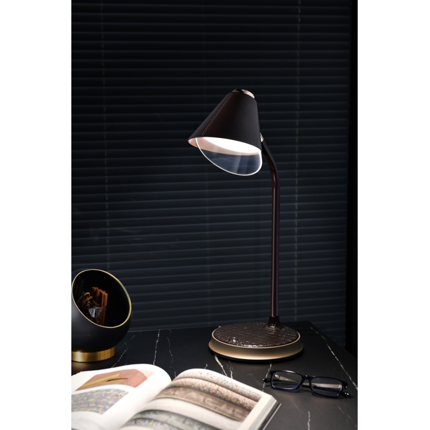 Lampada da tavolo LED dimmerabile con ricarica wireless	 FINCH LED/9W/12/230V grigio/cromo lucido