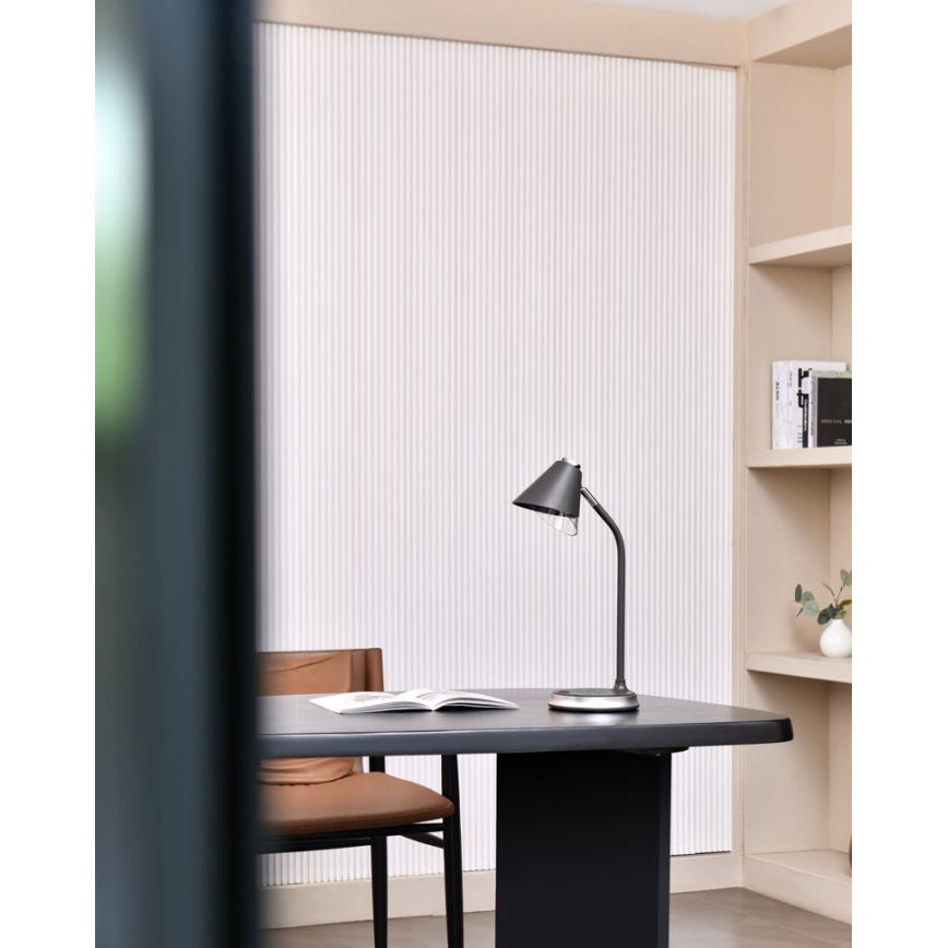 Lampada da tavolo LED dimmerabile con ricarica wireless	 FINCH LED/9W/12/230V grigio/cromo lucido