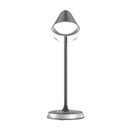Lampada da tavolo LED dimmerabile con ricarica wireless	 FINCH LED/9W/12/230V grigio/cromo lucido