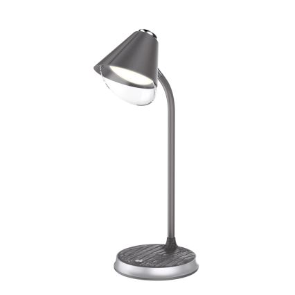 Lampada da tavolo LED dimmerabile con ricarica wireless	 FINCH LED/9W/12/230V grigio/cromo lucido