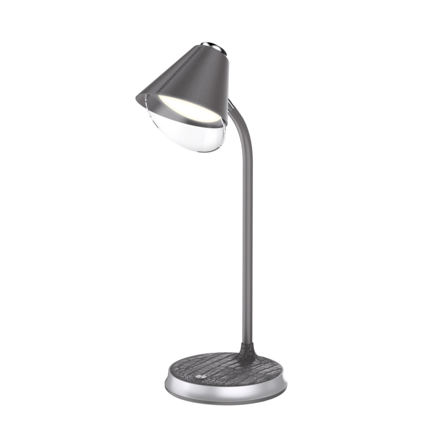Lampada da tavolo LED dimmerabile con ricarica wireless	 FINCH LED/9W/12/230V grigio/cromo lucido