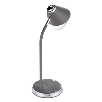 Lampada da tavolo LED dimmerabile con ricarica wireless	 FINCH LED/9W/12/230V grigio/cromo lucido