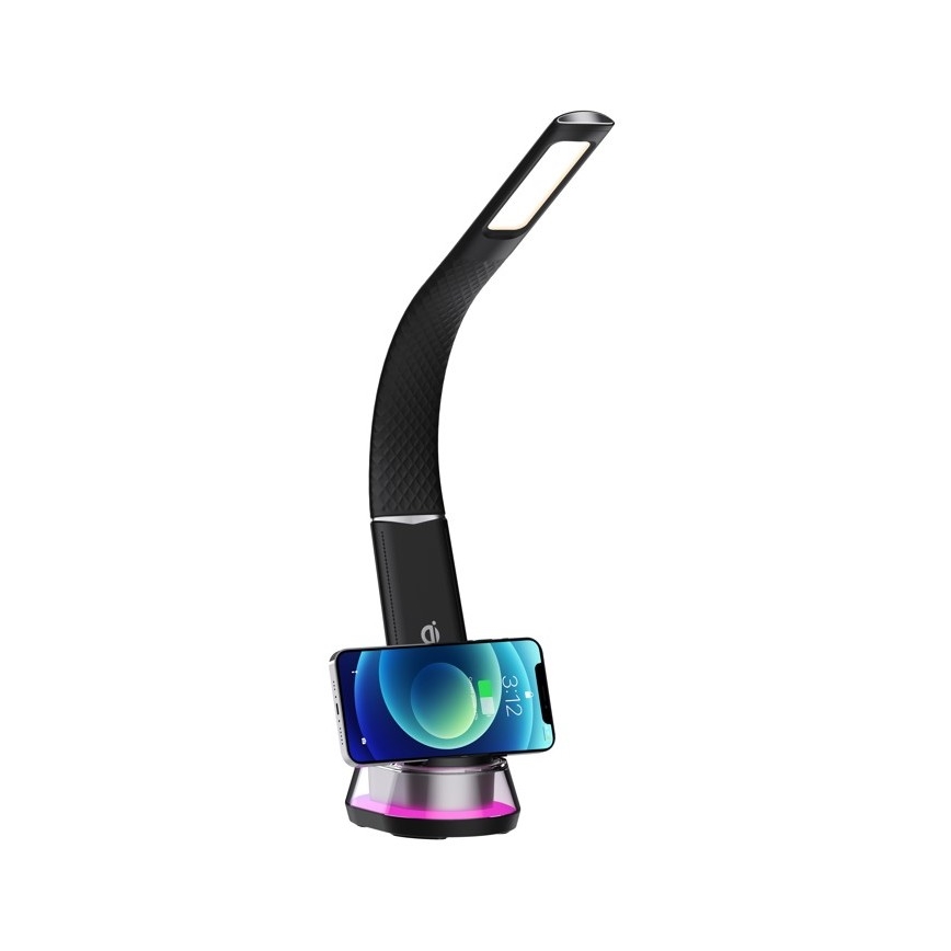 LED RGB Lampada da tavolo dimmerabile con ricarica wireless CORELLA LED/7W/12/230V nero