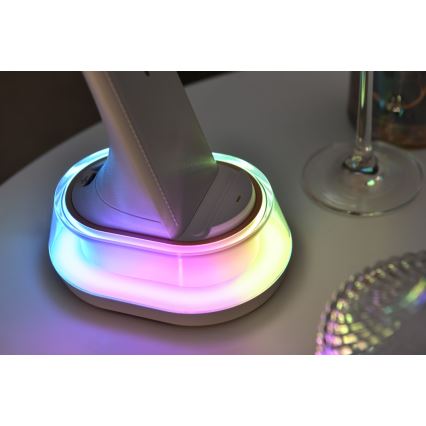 LED RGB Lampada da tavolo dimmerabile con ricarica wireless CORELLA LED/7W/12/230V bianco