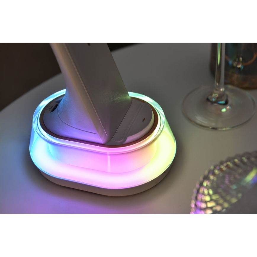 LED RGB Lampada da tavolo dimmerabile con ricarica wireless CORELLA LED/7W/12/230V bianco