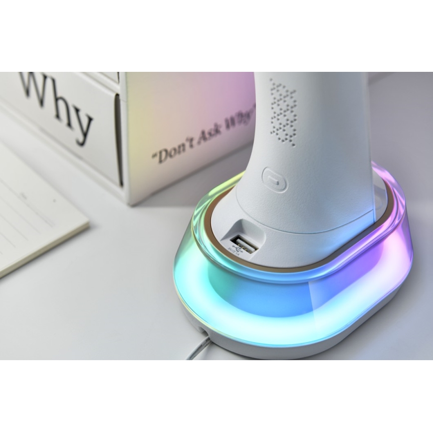 LED RGB Lampada da tavolo dimmerabile con ricarica wireless CORELLA LED/7W/12/230V bianco
