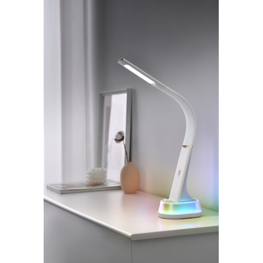 LED RGB Lampada da tavolo dimmerabile con ricarica wireless CORELLA LED/7W/12/230V bianco