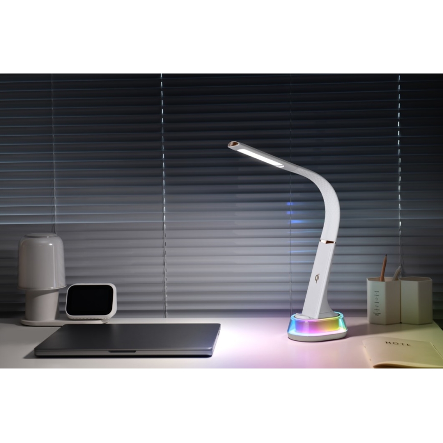 LED RGB Lampada da tavolo dimmerabile con ricarica wireless CORELLA LED/7W/12/230V bianco