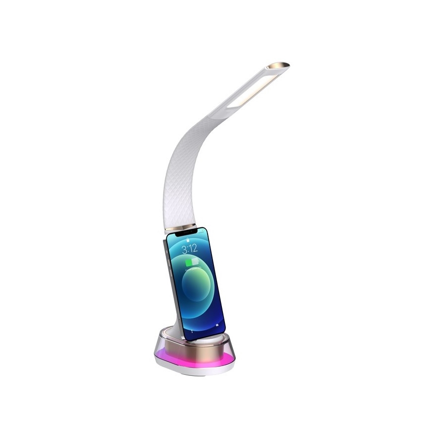 LED RGB Lampada da tavolo dimmerabile con ricarica wireless CORELLA LED/7W/12/230V bianco