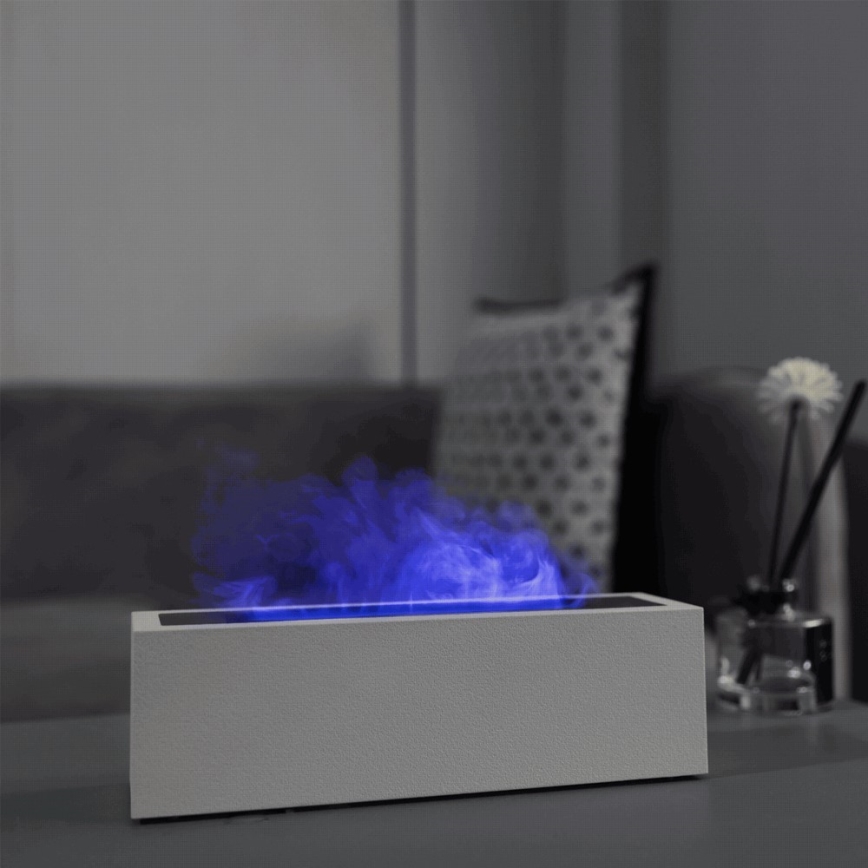 LED Diffuseur d'arômes et humidificateur d'air avec fausse flamme LED/10W/5V