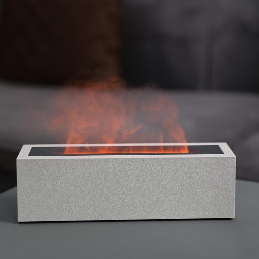 LED Diffuseur d'arômes et humidificateur d'air avec fausse flamme LED/10W/5V