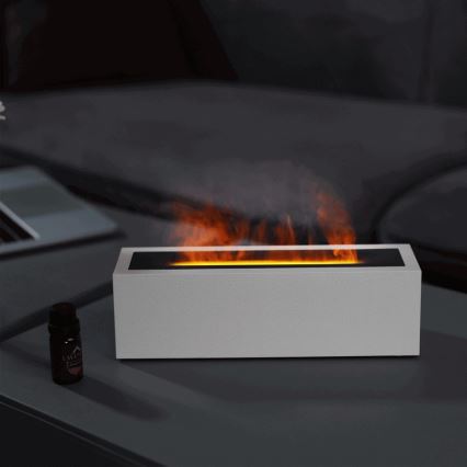 LED Diffuseur d'arômes et humidificateur d'air avec fausse flamme LED/10W/5V