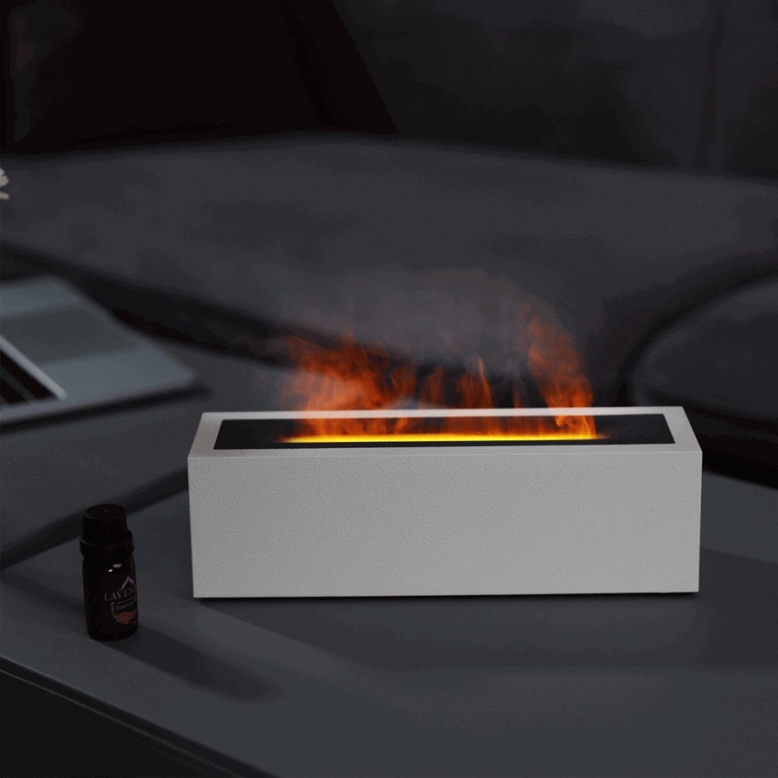 LED Diffuseur d'arômes et humidificateur d'air avec fausse flamme LED/10W/5V