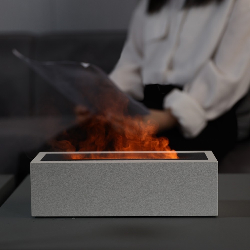 LED Diffuseur d'arômes et humidificateur d'air avec fausse flamme LED/10W/5V