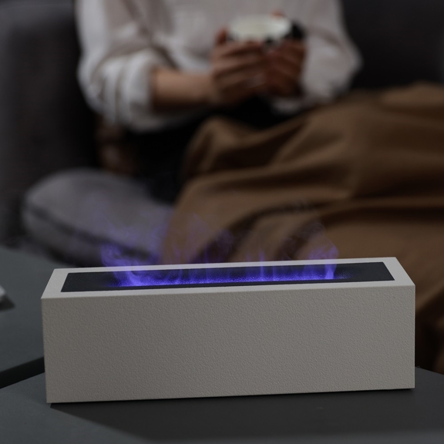 LED Diffuseur d'arômes et humidificateur d'air avec fausse flamme LED/10W/5V