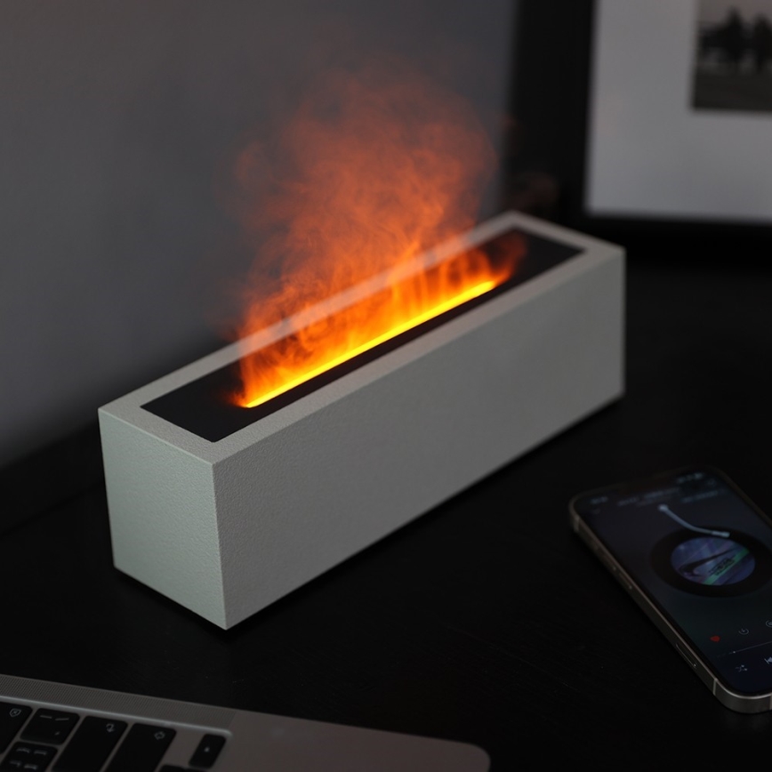 LED Diffuseur d'arômes et humidificateur d'air avec fausse flamme LED/10W/5V