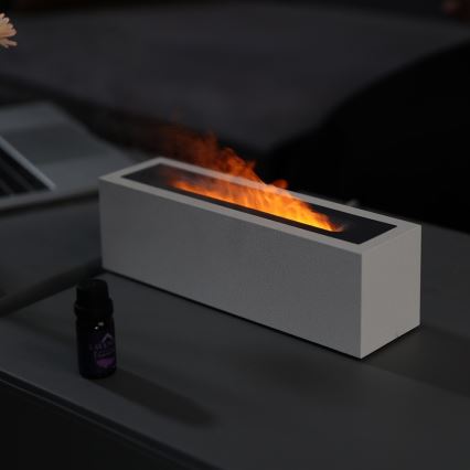 LED Diffuseur d'arômes et humidificateur d'air avec fausse flamme LED/10W/5V