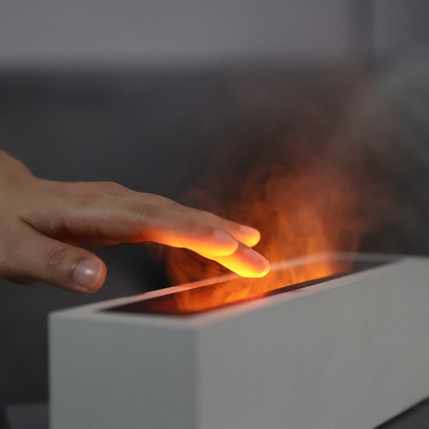 LED Diffuseur d'arômes et humidificateur d'air avec fausse flamme LED/10W/5V