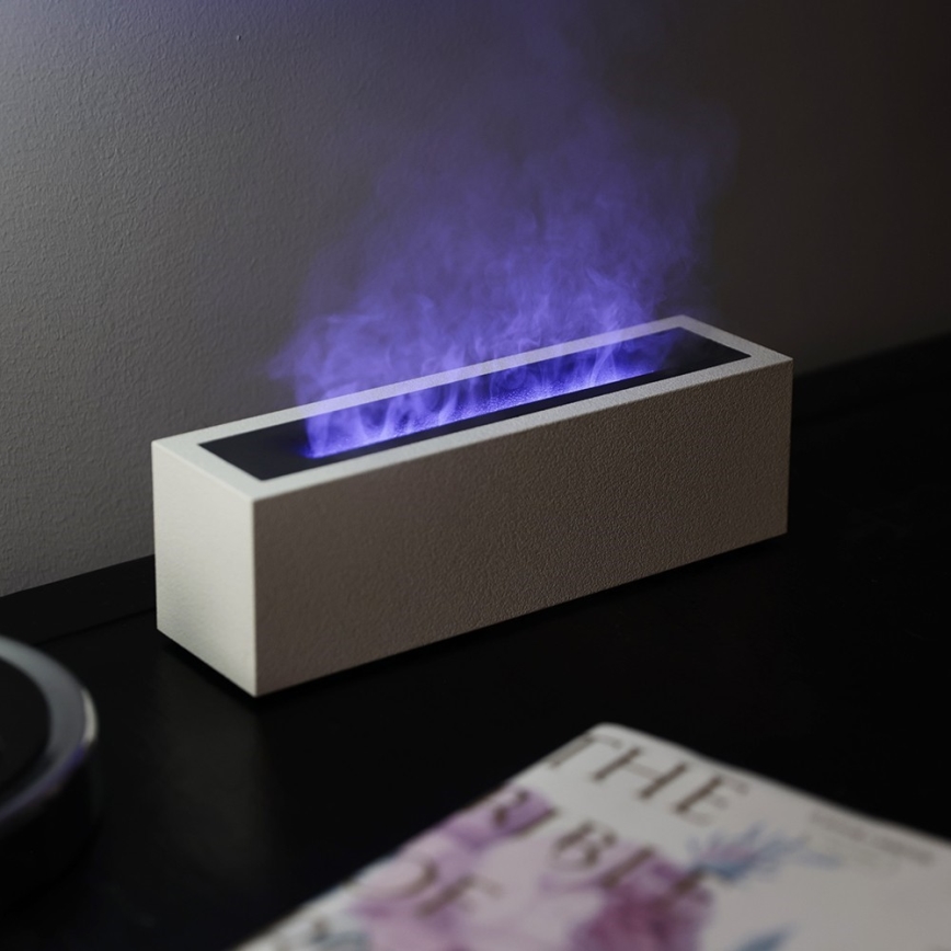 LED Diffuseur d'arômes et humidificateur d'air avec fausse flamme LED/10W/5V