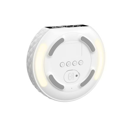 Orologio a sveglia con display LCD e senza fili Qi charger 27W/9V bianco