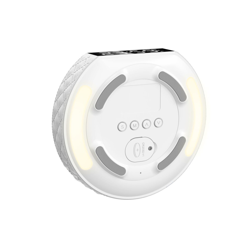 Orologio a sveglia con display LCD e senza fili Qi charger 27W/9V bianco