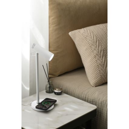 Lampada da tavolo LED dimmerabile con senza fili Qi di ricarica TIT LED/12W/230V bianco