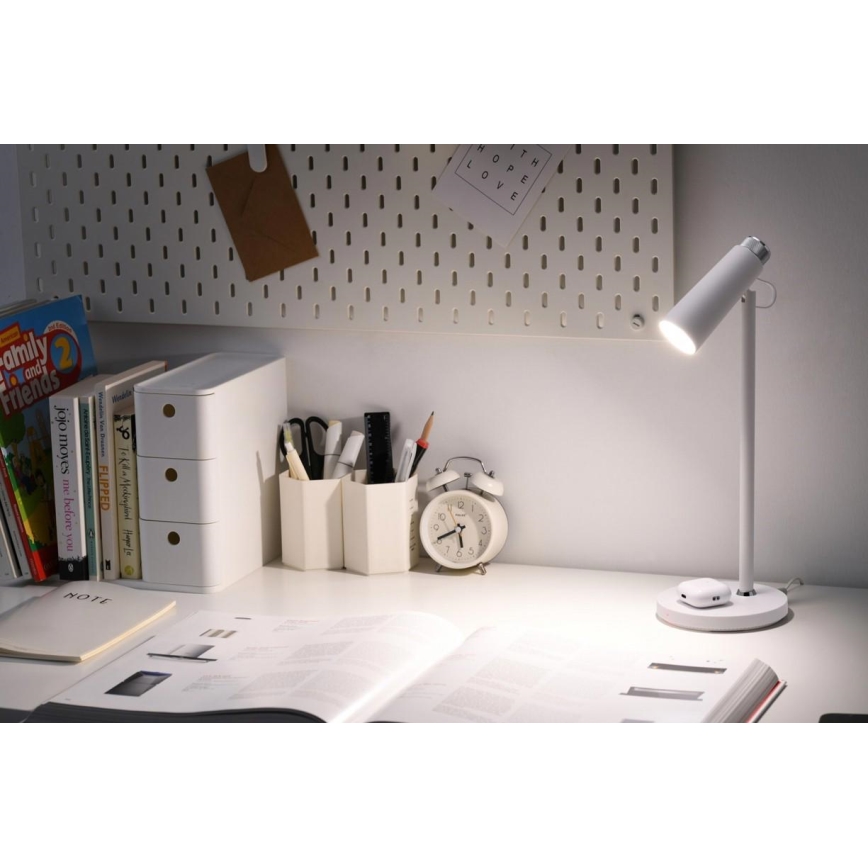 Lampada da tavolo LED dimmerabile con senza fili Qi di ricarica TIT LED/12W/230V bianco