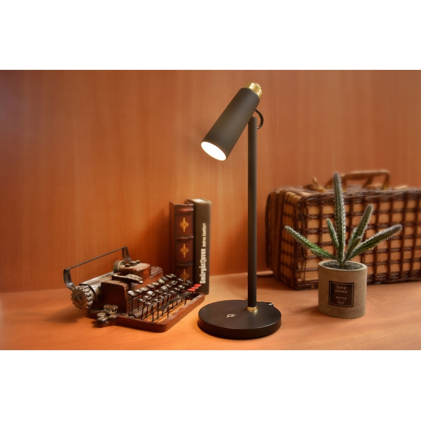 Lampada da tavolo LED dimmerabile con senza fili Qi di ricarica TIT LED/12W/230V nero