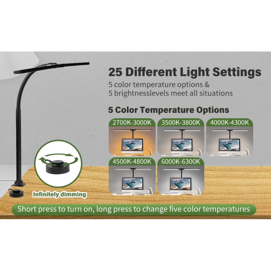 LED Flessibile dimmerabile illuminazione del monitor OFFICE LED/24W/230V 2700-6300K CRI 95