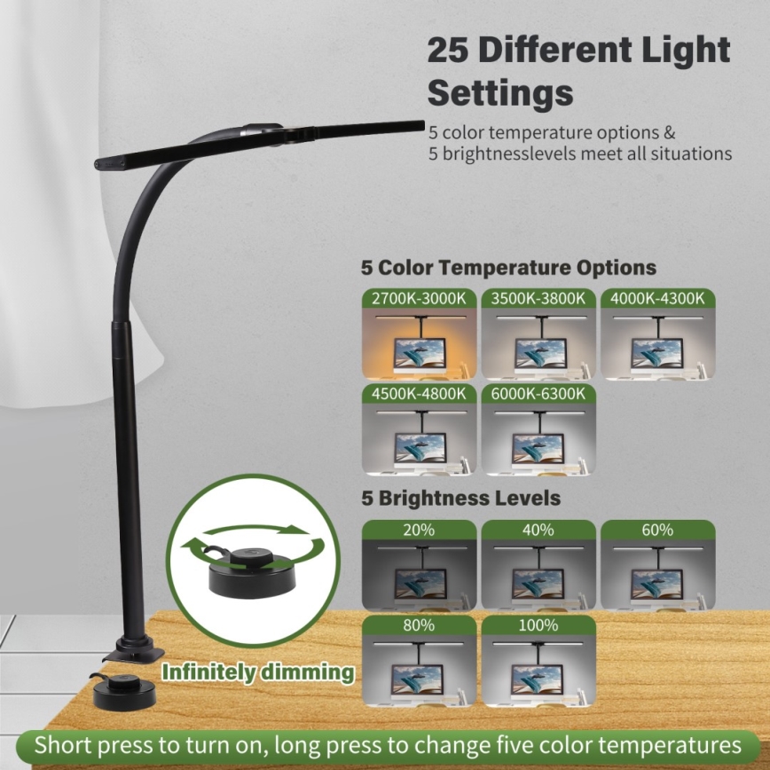 LED Flessibile dimmerabile illuminazione del monitor OFFICE LED/24W/230V 2700-6300K CRI 95