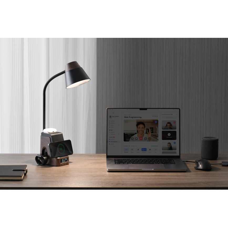 Lampada da tavolo LED+CCT dimmerabile con ricarica wireless QI IDEAL LED/8W/230V 2700/4000/5000K marrone