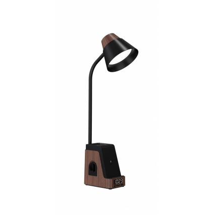 Lampe de bureau LED+CCT dimmable avec chargement sans fil QI IDEAL LED/8W/230V 2700/4000/5000K marron