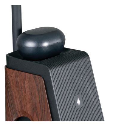 LED+CCT dimmbare Tischlampe mit kabellosem QI-Ladepad IDEAL LED/8W/230V 2700/4000/5000K braun