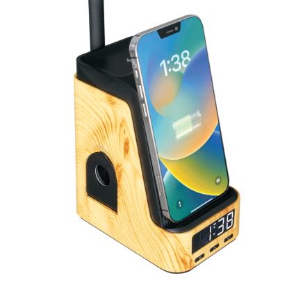 LED+CCT dimmbare Tischleuchte mit kabelloser Qi-Ladefunktion IDEAL LED/8W/230V 2700/4000/5000K beige