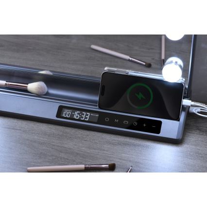 Dimmbarer LED-Make-up-Spiegel HOLLYWOOD LED/18W/230V 3000/4200/6000K grau
