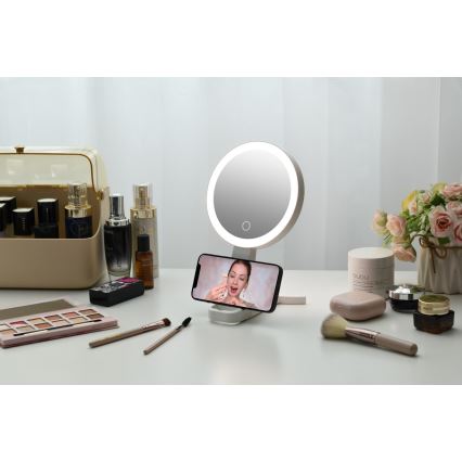 Immax 09103L - LED+CCT Miroir de maquillage dimmable SWEET LED/3W/5V blanc