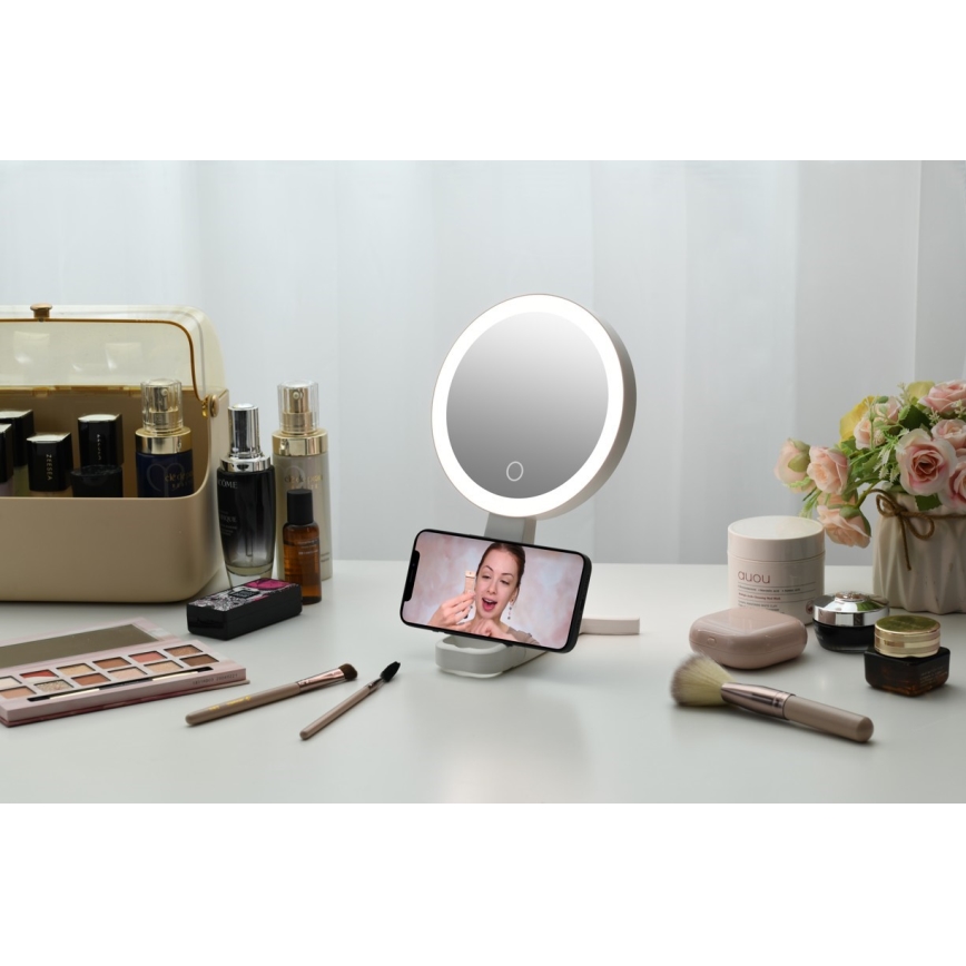 Immax 09103L - LED+CCT Miroir de maquillage dimmable SWEET LED/3W/5V blanc