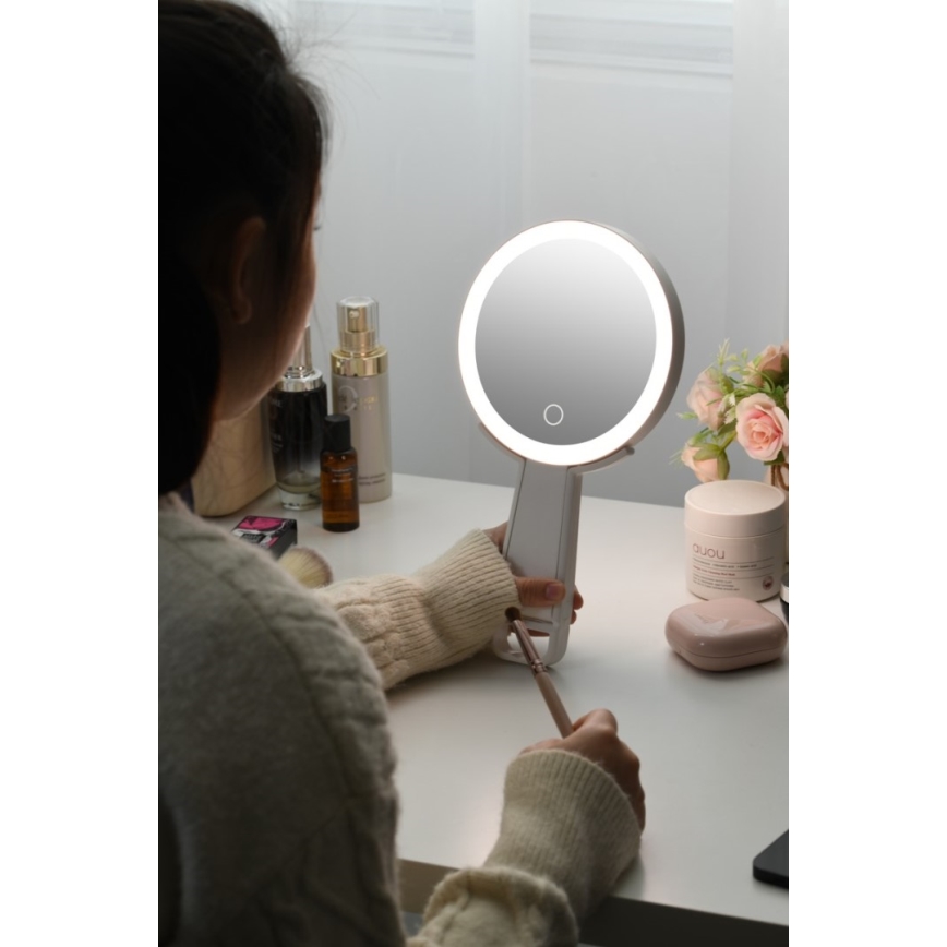 Immax 09103L - LED+CCT Miroir de maquillage dimmable SWEET LED/3W/5V blanc