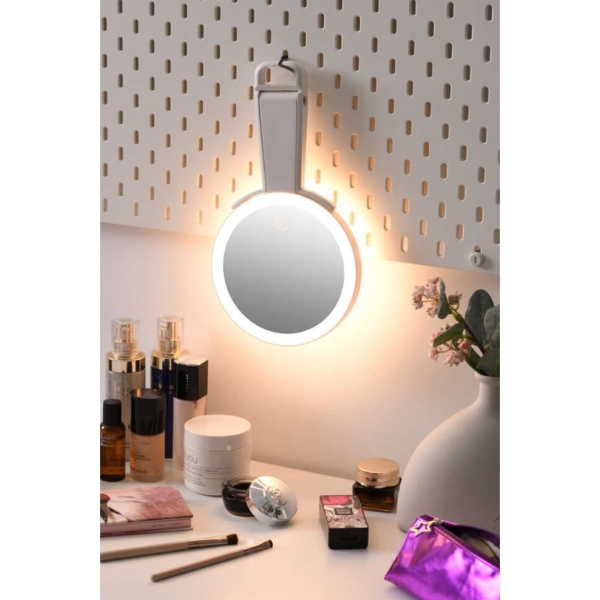 Immax 09103L - LED+CCT Miroir de maquillage dimmable SWEET LED/3W/5V blanc