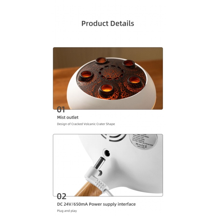 Immax 09104L - Diffuseur d'arômes et humidificateur d'air JELLYFISH LED/11W/5V