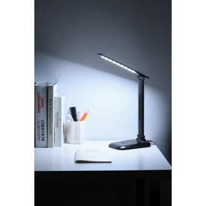 Lampada da tavolo LED dimmerabile con ricarica wireless Qi e porta USB LUMI LED/7W/230V, nero